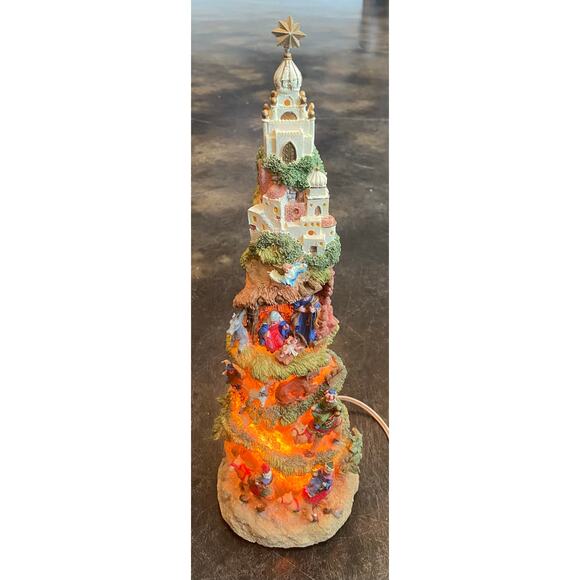 Rare Vintage 16” Cedar Creek Plug-In Light Up Christmas Nativity Tower With Box - Picture 1 of 12